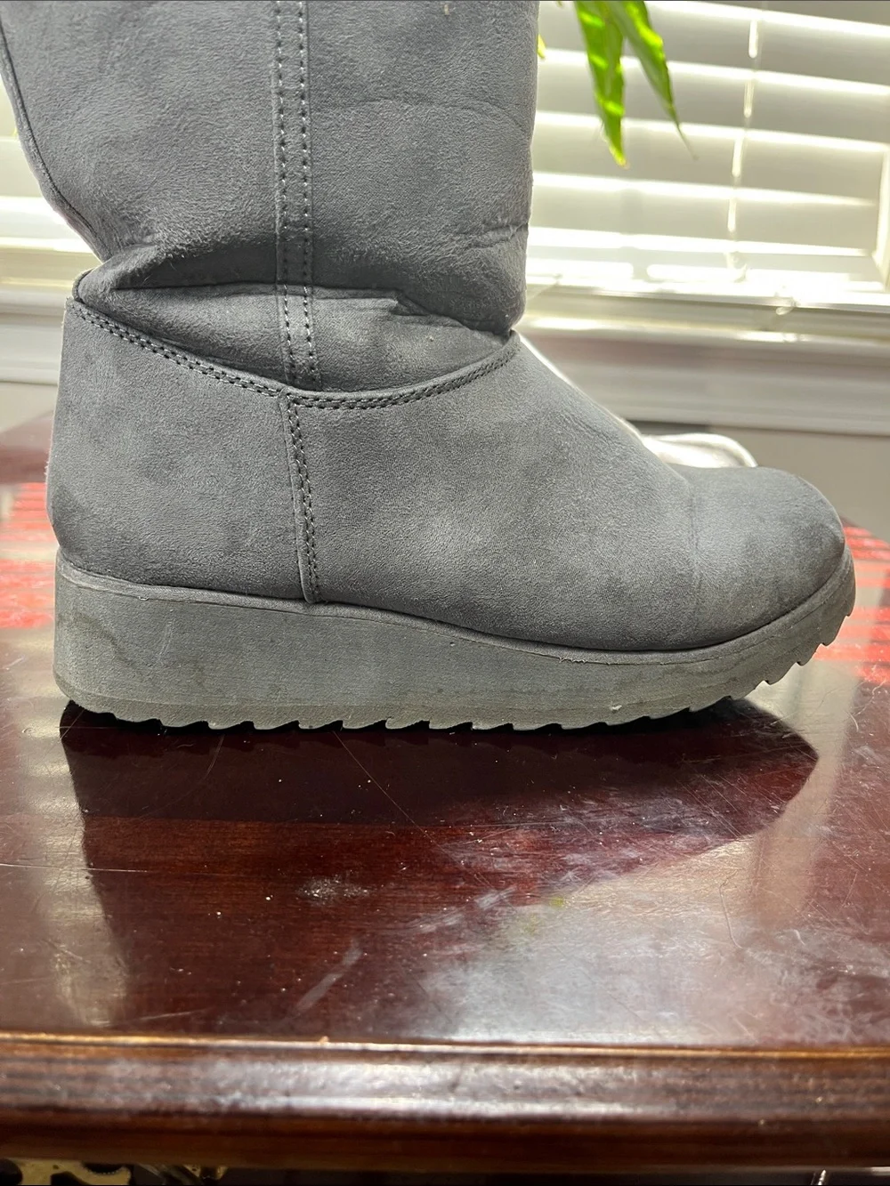 NYC Grey Boots Size 6